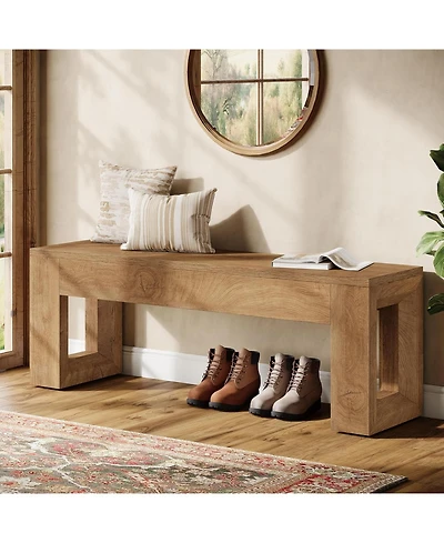 Tribesigns 47" Entryway Bench, Farmhouse Long Bench Seat for Dining Room, Living Room, Entryway, Hallway