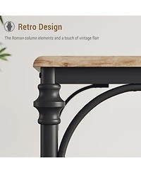 gaomon 5-Piece Rustic Dining Set for 4, Compact Kitchen Table and Upholstered Chairs for Small Spaces, Apartment and Studio