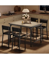 gaomon 5-Piece 4-Person Dining Table Set with Footrest