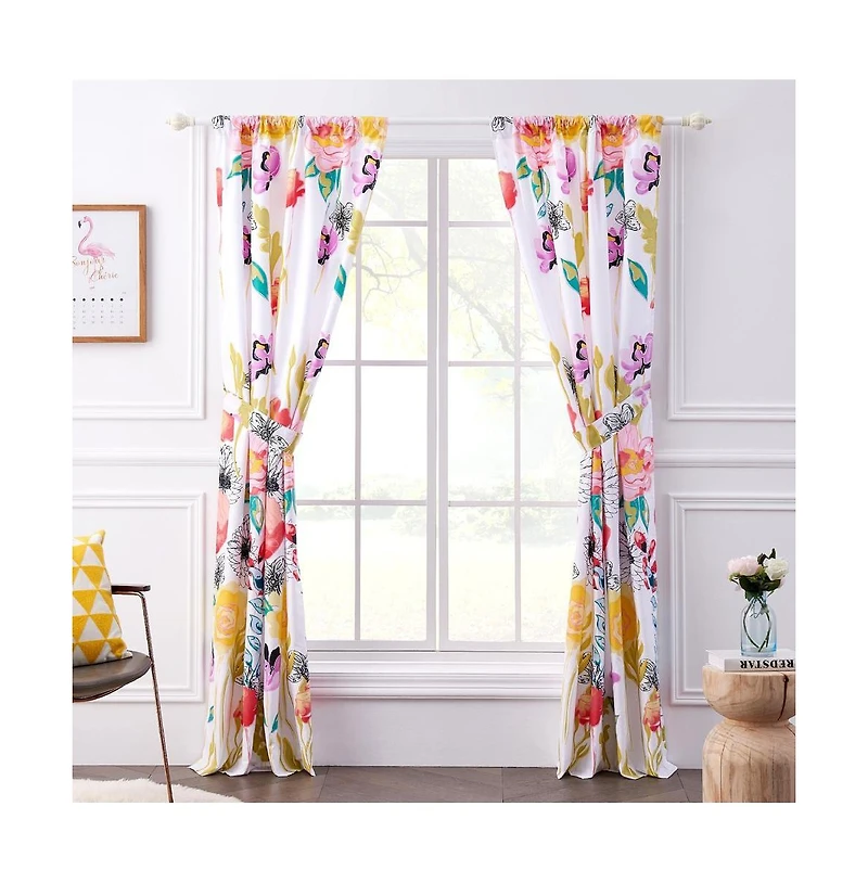 Greenland Home Fashions Watercolor Dream Window Panel Pair 84"