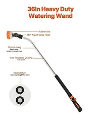 Sugift Watering Wand, 36-Inch, 8 Spray Patterns, Heavy Duty Garden Hose Nozzle