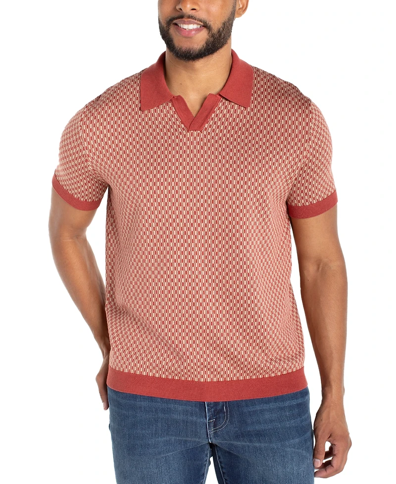 Liverpool Los Angeles Men's Short-Sleeve Johnny Collar Polo Sweater