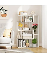Gouun 47 in 6-Cube Geometric Open-Back Bookshelf with Reinforced Back Panel