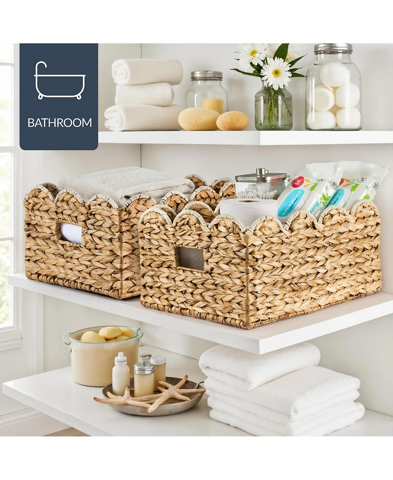 Best Choice Products Scalloped Shelf Baskets, Woven Storage Bins