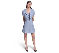 Karl Lagerfeld Paris Women's Cropped Tweed Jacket