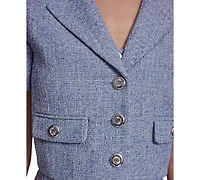 Karl Lagerfeld Paris Women's Cropped Tweed Jacket