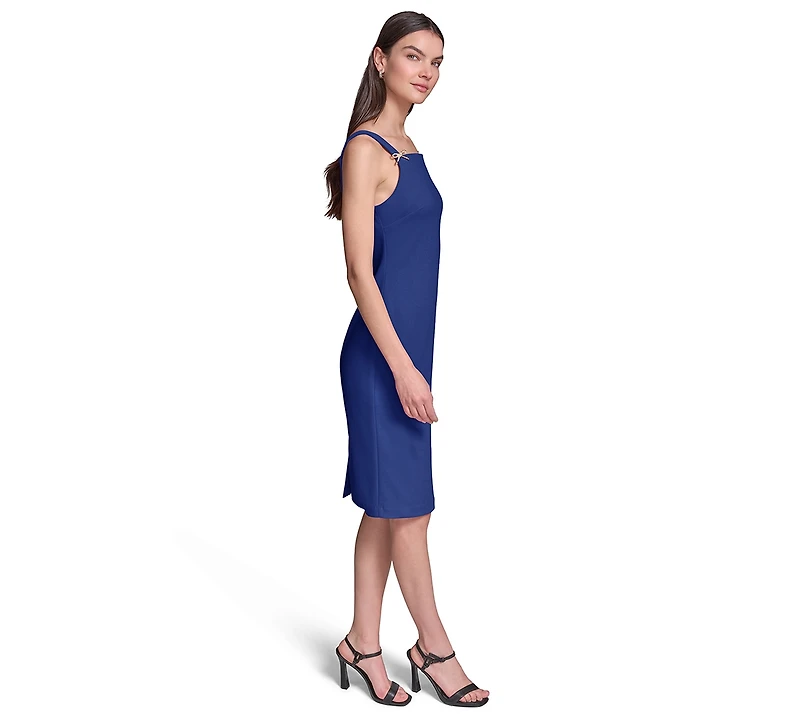 Karl Lagerfeld Paris Women's Sleeveless Scuba Crepe Sheath with Bow Dress