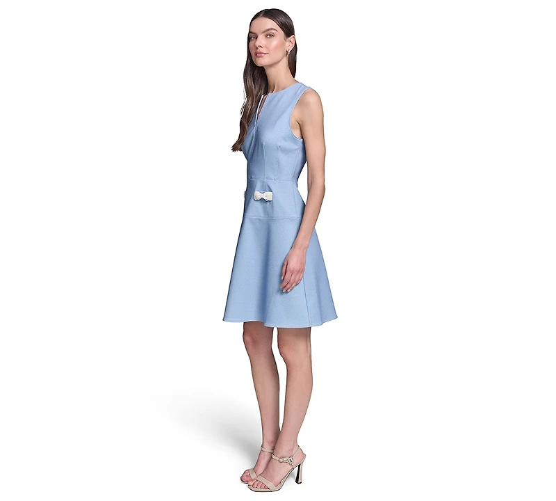 Karl Lagerfeld Paris Women's Fit and Flare Sleeveless Dress