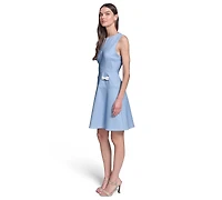 Karl Lagerfeld Paris Women's Fit and Flare Sleeveless Dress