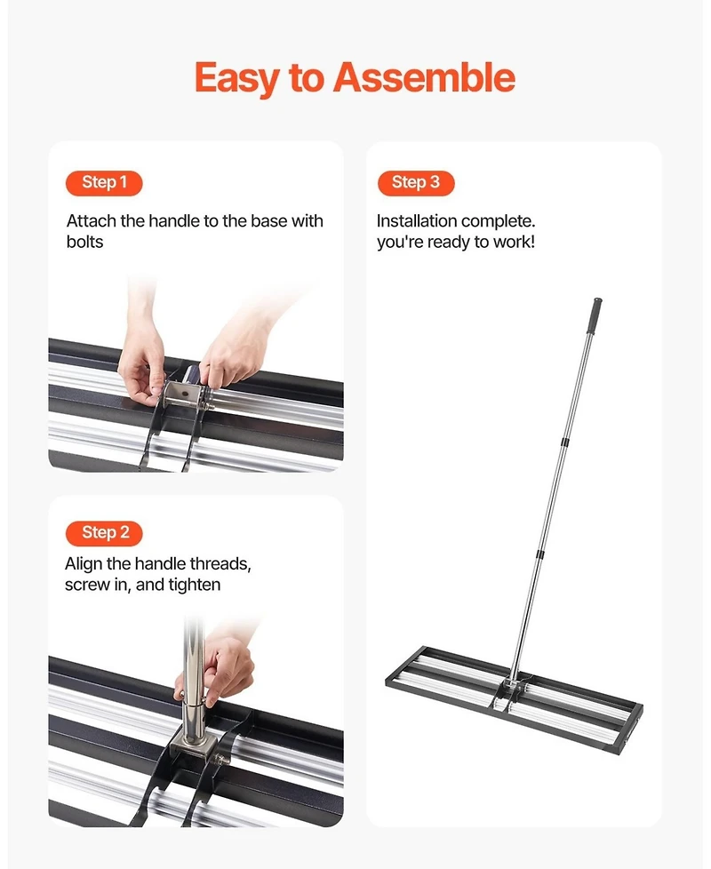 Sugift Updated Lawn Leveling Rake, 36" x 10", Stainless Steel for Yard and Golf Course