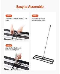 Sugift Updated Lawn Leveling Rake, 36" x 10", Stainless Steel for Yard and Golf Course