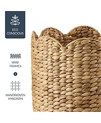 Best Choice Products Scalloped 3PC Water Hyacinth Nesting Baskets