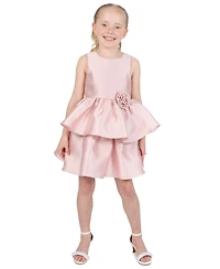 Rare Editions Little Girls' 2T-6X Mikado 2-Tier Dress with Rosette at Waist