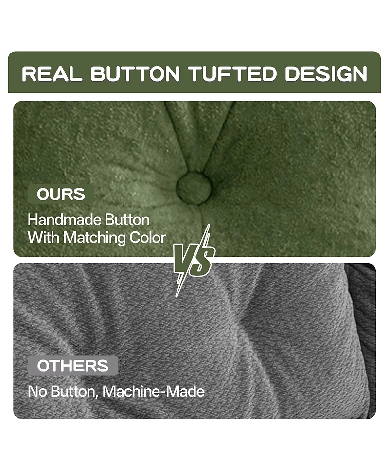 Rainsken 77" Loveseat Sofa, Velvet Upholstered 2-Seater Couch with Button Tufted Back and Floor-Length Tassel Fringe Skirt for Living Room