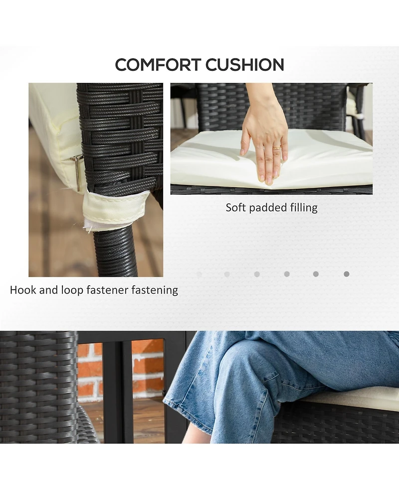 Outsunny 4 Outdoor Dining Chairs w/ Cushions, Patio Dining Chairs,