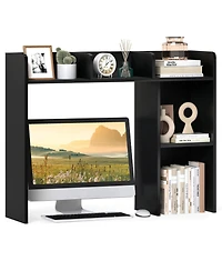 Gouun 3-Tier Desktop Bookshelf with 4 Shelves, 37 x 10 x 29