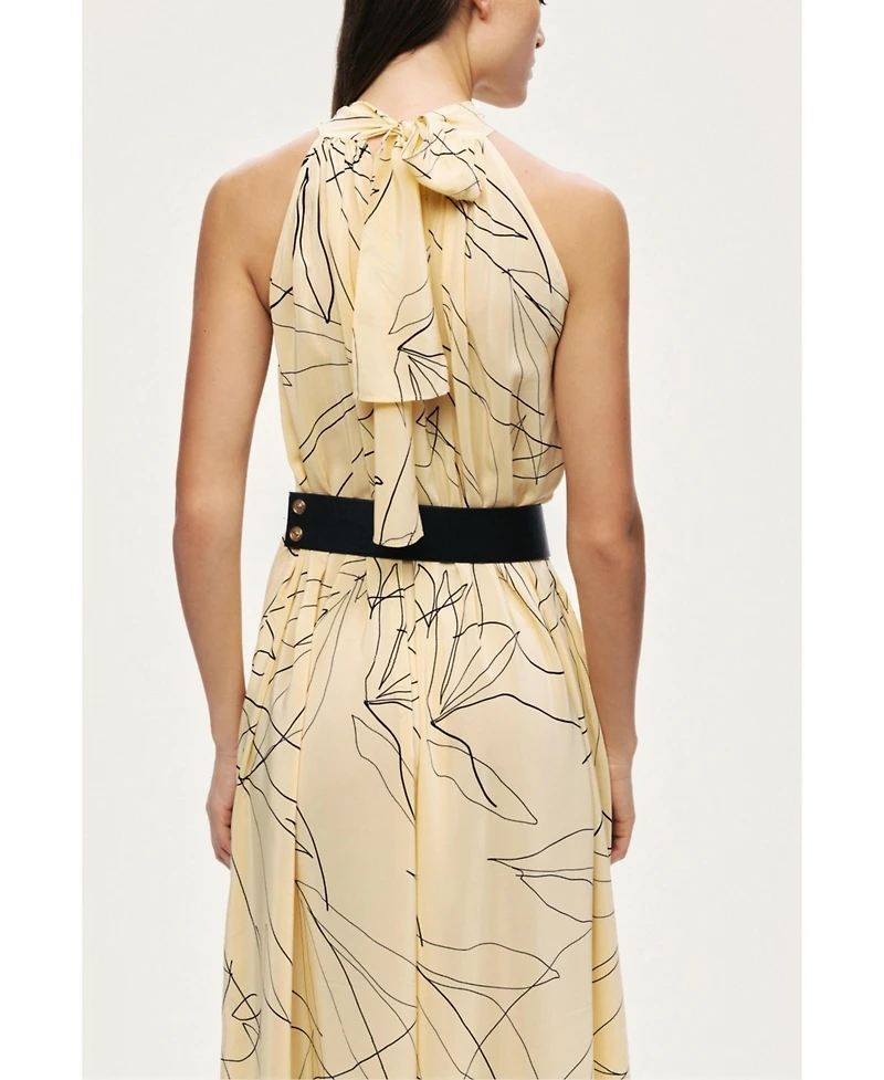 Nocturne Women's Printed Halter Midi Dress