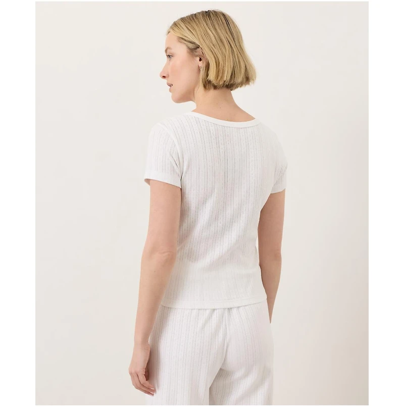 Pact Women's Organic Cotton Pointelle Scoop Neck Tee