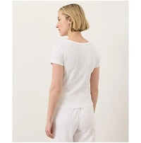 Pact Women's Organic Cotton Pointelle Scoop Neck Tee