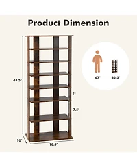 Gouun 7-Tier Vertical Shoe Rack for Front Door, 18.5" x 10" x 43.5"