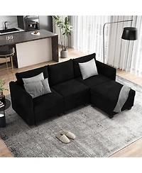 gaomon Modular Sectional Sofa with Storage, Sectional Couch with 1 Ottoman, Upholstered Sleeper Couches for Living Room, High Supportive & Soft Sponge