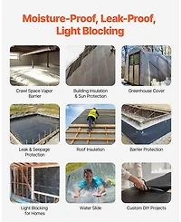 Sugift 24' x 100' Plastic Sheeting, 6 Mil Thick, for Crawl Space and Multi-Purpose Use