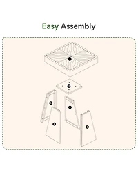 Tribesigns Solid Wood Square Dining Table for 2-4, 31.5" Farmhouse Kitchen Dinner Table with Wooden Parquet Top and Tapered Base