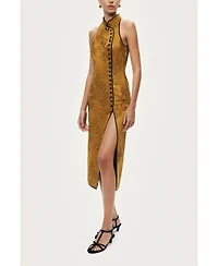 Nocturne Women's High-Neck Button-Detail Midi Dress