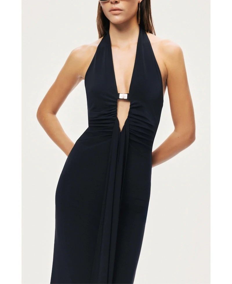 Nocturne Women's Halter Neck Cut-Out Maxi Dress