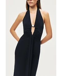 Nocturne Women's Halter Neck Cut-Out Maxi Dress