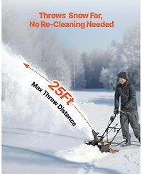 Sugift Electric Snow Blower, 20 inch, 15A Corded Snow Thrower with Led Headlights