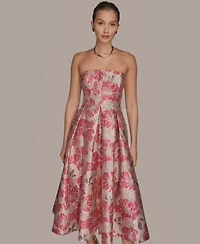 Donna Karan New York Women's Jacquard Strapless A-Line Dress