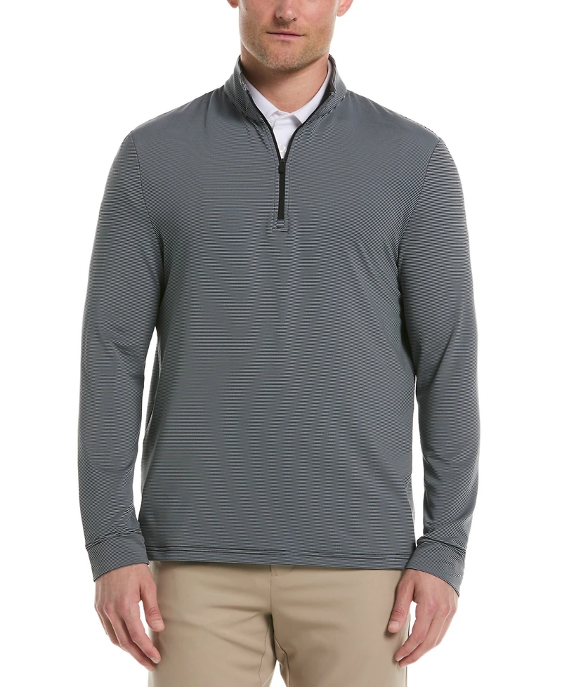 Pga Tour Men's Feeder Stripe Mock-Neck Golf Shirt