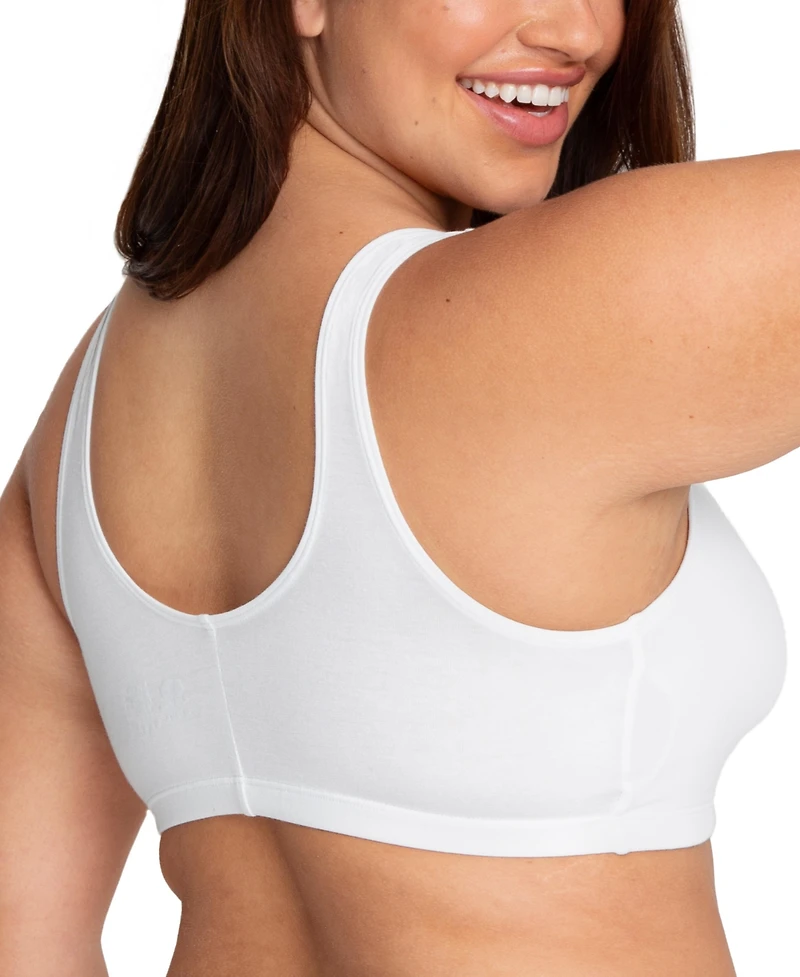 Fruit of the Loom Women's 3-Pack Beyond Soft Front Closure Cotton Bra
