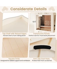 Gouun 4-Tier Foldable Rotating Bookshelf with Swivel Base, 14.5 x 14 x 56