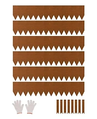 Sugift Steel Landscape Edging, 6 Pack, 40 x 8 inches, Bendable for Garden and Yard Borders