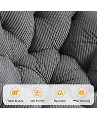 Rainsken 360degree(s) Swivel Rattan Papasan Chair, Indoor Outdoor Wicker Accent Chair with Soft Thick Cushion, 300 Lbs Capacity for Balcony