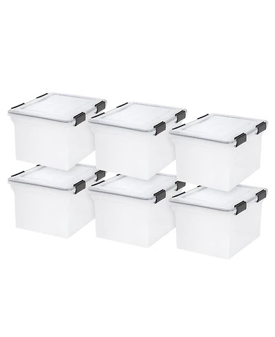 Iris Usa File Box WeatherPro File Organizer Plastic File Box for Letter/Legal File, Durable Lid and Seal with Secure Latching Buckles, Stackable