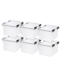 Iris Usa File Box WeatherPro File Organizer Plastic File Box for Letter/Legal File, Durable Lid and Seal with Secure Latching Buckles, Stackable