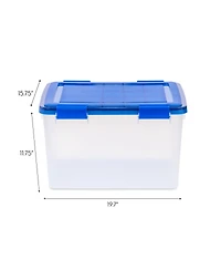 Iris Usa Weatherpro Airtight Plastic Storage Bins with Lids and Secure Latching Buckles, 46.6 Quart, Set of 4