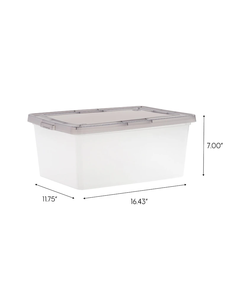 Iris Usa 8 Pack 17 Quart Clear Plastic Storage Box with Snap Lid