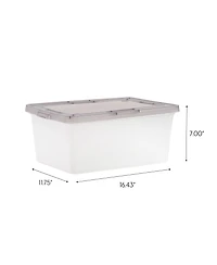Iris Usa 8 Pack 17 Quart Clear Plastic Storage Box with Snap Lid
