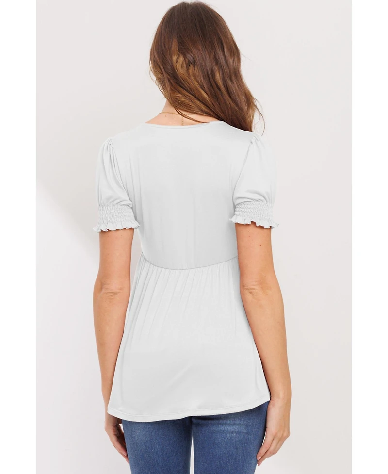 Hello Miz Maternity Wrap Nursing Top with Empire Waist