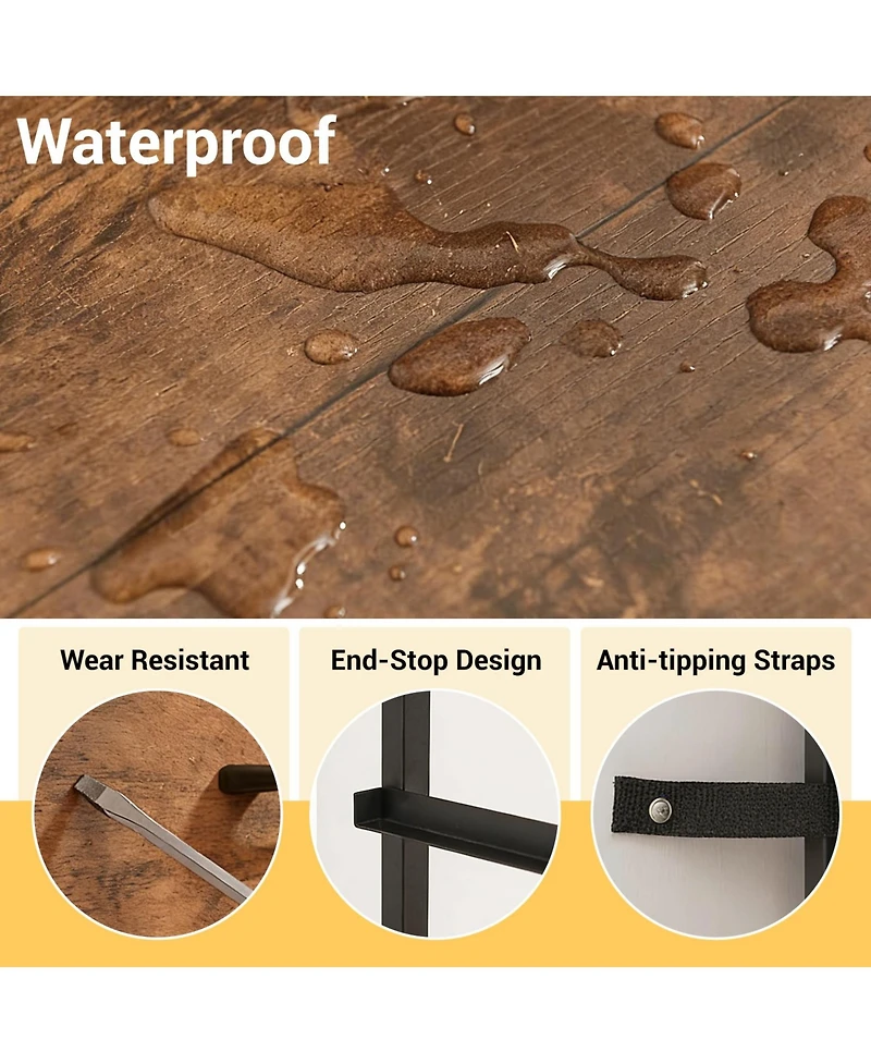 gaomon 3 Drawer Dresser for Bedroom, Compact Wood Grain Print Organizer with Fabric Bins.