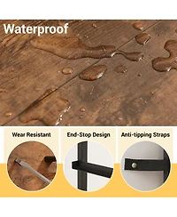 gaomon 3 Drawer Dresser for Bedroom, Compact Wood Grain Print Organizer with Fabric Bins.