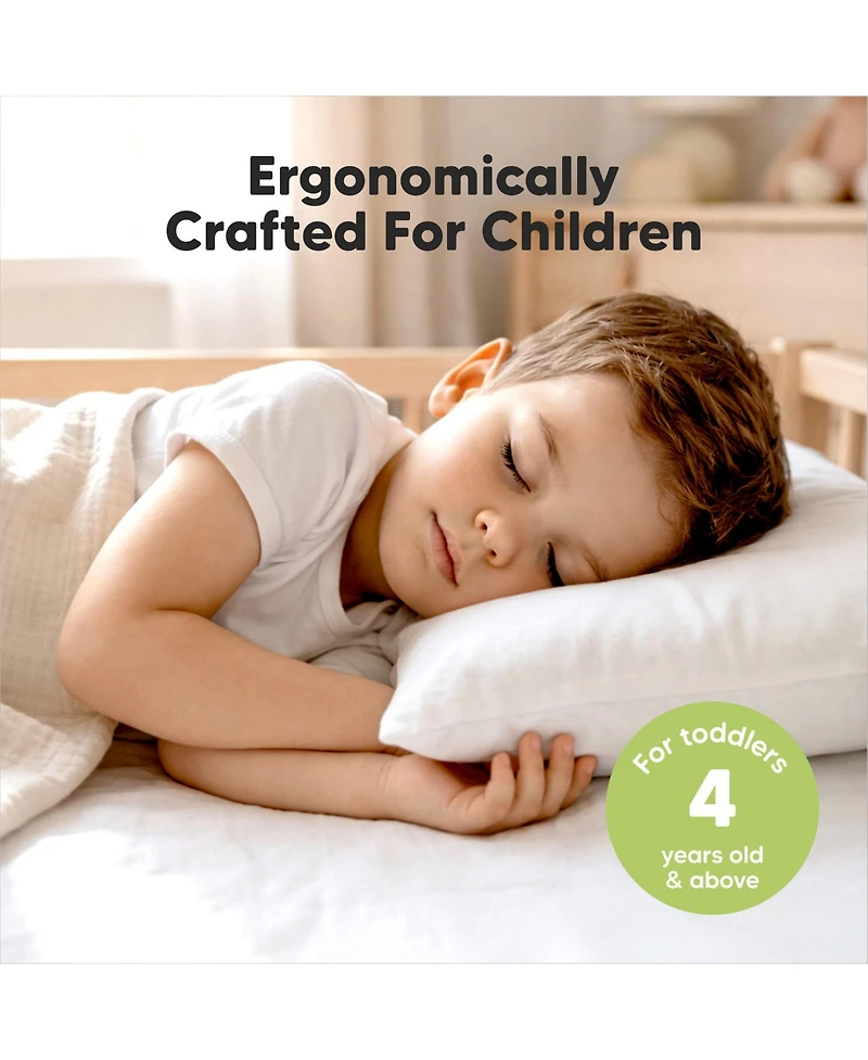 KeaBabies Youth Pillow with Pillowcase Soft Organic Cotton Kids Pillows for Sleeping, Travel, School