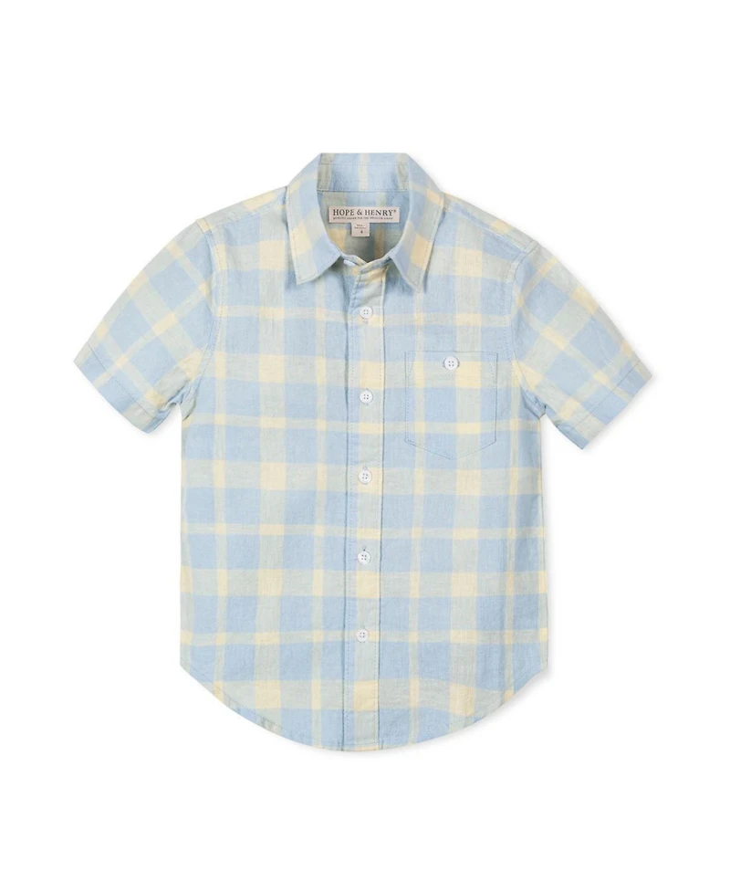 Hope & Henry Little and Big Boys Linen Short Sleeve Shirt