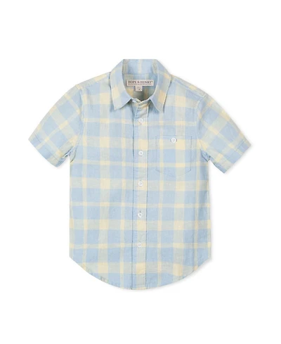 Hope & Henry Little and Big Boys Linen Short Sleeve Shirt