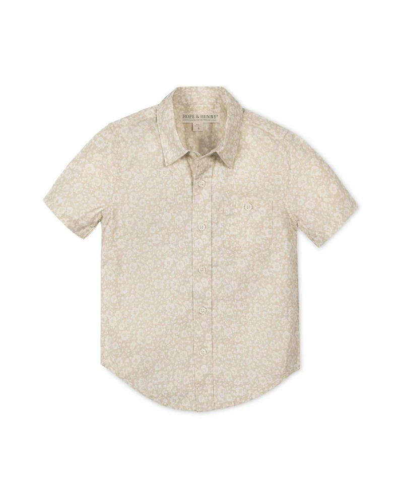 Hope & Henry Little and Big Boys Linen Short Sleeve Shirt