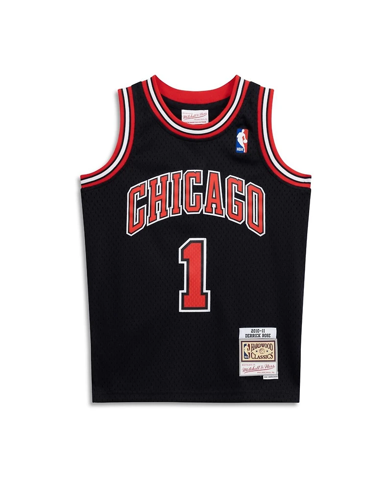 Mitchell Ness Big Boys and Girls Derrick Rose Black Chicago Bulls 2010/11 Hardwood Classics Swingman Jersey